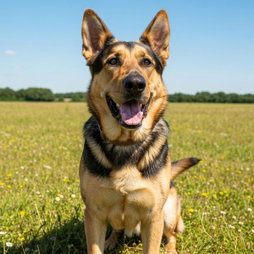 Happy large dog breed